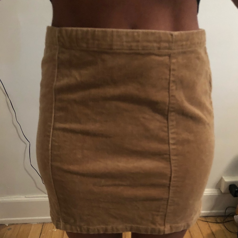 Corduroy camel colored mini skirt
